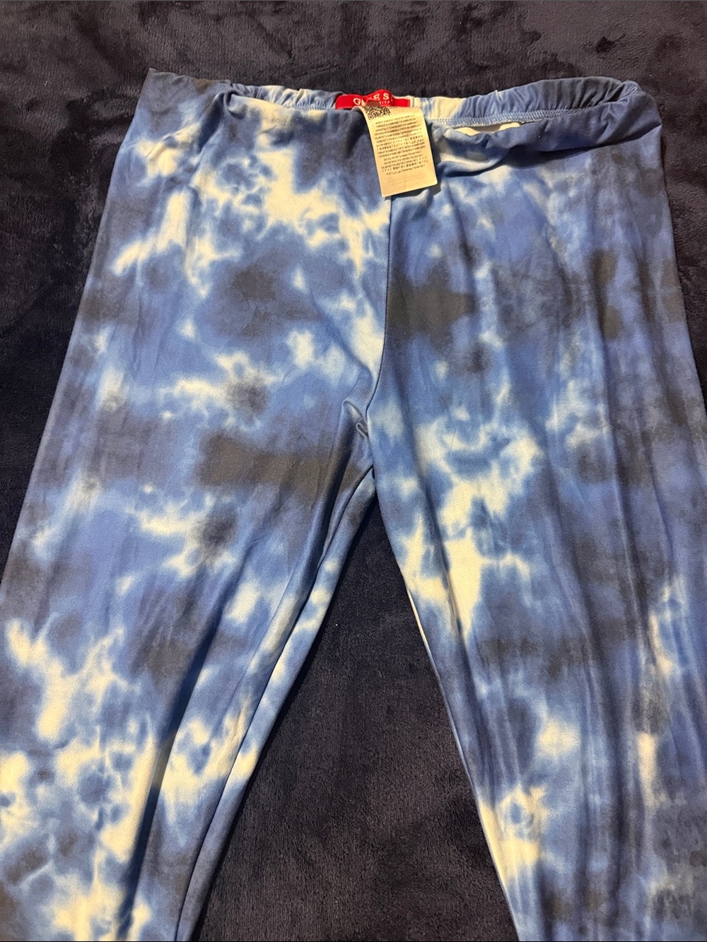 Guess Blue Tie-Dye Women’s Flare Pants Size M LONG! Soft!